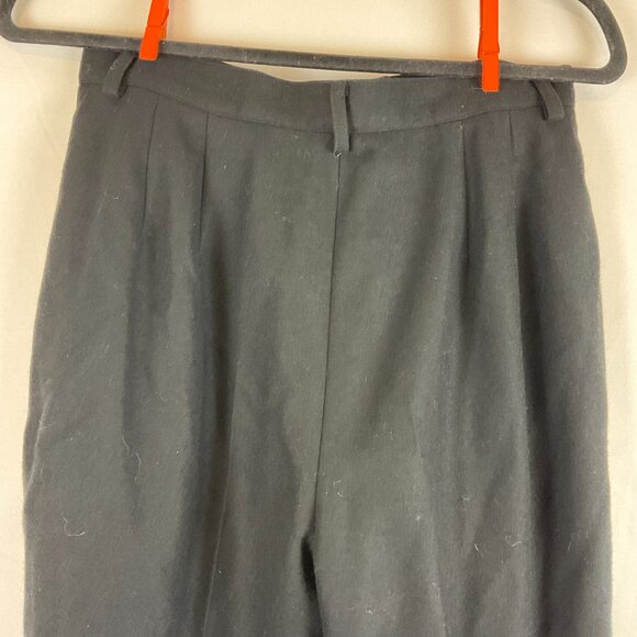 J. Crew Vintage Wool Pants 10 Black Pleated Pockets Lined - Picture 7 of 10